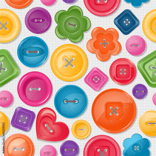 Vector: Seamless background with colorful buttons Seamless background with colorful buttons