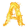 Orange liquid splash alphabet