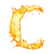 Orange liquid splash alphabet
