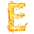 Orange liquid splash alphabet