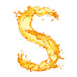 Orange liquid splash alphabet