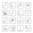 Construction and building equipment Icons - vector icon set 1