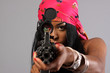Photo: Sexy young woman with an assault rifle. Sexy young woman with an assault rifle.