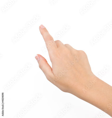 Photo: female hand on the isolated background female hand on the isolated background