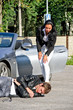 Female driver knoched down male pedestrian