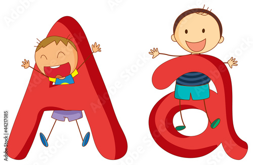 Vector: Kids in the letters series Kids in the letters series