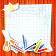 Vector: School background with paper School background with paper