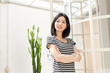 Beautifu young woman relaxing in the room