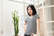 Beautifu young woman relaxing in the room