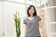 Beautifu young woman relaxing in the room