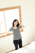 Beautiful young woman relaxing in the room