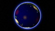 Earthquake and tsunami epicenter map animation with clouds