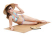 Young girl at hot summer day.