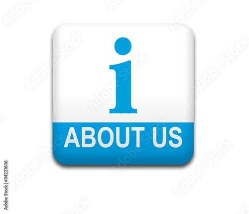 Illustration: Boton cuadrado blanco ABOUT US Boton cuadrado blanco ABOUT US