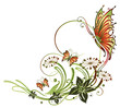 Ranke, flora, Blume, Blüte, Schmetterling, grün, rot