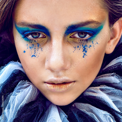 Photo: close up portrait pretty girl whith green eyes close up portrait pretty girl whith green eyes