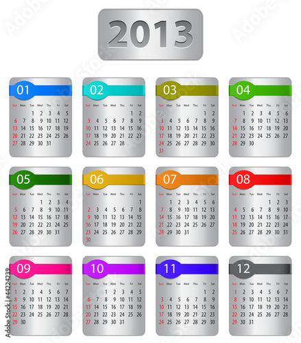 Vector: Calendar for 2013 year Calendar for 2013 year