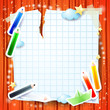 Vector: Fantasy background with coloured pencils Fantasy background with coloured pencils