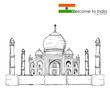 vector illustration of Taj Mahal of India