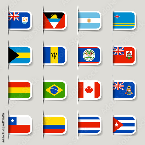 Vector: Label - American Flags Label - American Flags