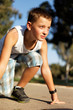 boy at the start before running