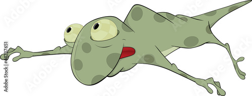 Vektor: Big green Chameleon cartoon Big green Chameleon cartoon