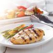 Summer grilling time - grilled chicken with vegetables.