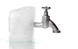 ice with frozen water-tap