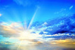 The morning sky and the sea and the sun.