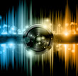 Disco club flyer with a lot of abstract colorful design