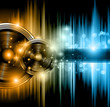 Disco club flyer with a lot of abstract colorful design