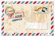 Vector: Vintage postcard with old style distressed design Vintage postcard with old style distressed design