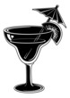 Glass with drink, black pictogram