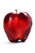Rotten apple on a white background