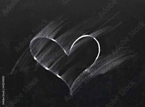 Photo: smudge erased heart on chalkboard blackboard love smudge erased heart on chalkboard blackboard love