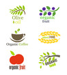 Vektor: Organic food labels Organic food labels