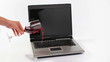 Video: Red wine spilled over working notebook Red wine spilled over working notebook