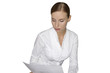 Businesswoman reading a document