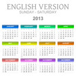 Sunday to saturday 2013 calendar english version illustration