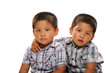 Twin boys cuddle