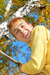 teenager in autumn park