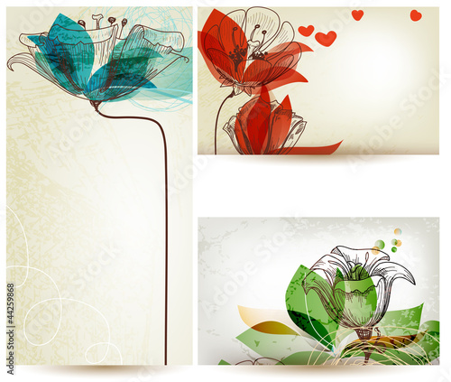 Vector: Vintage floral backgrounds Vintage floral backgrounds