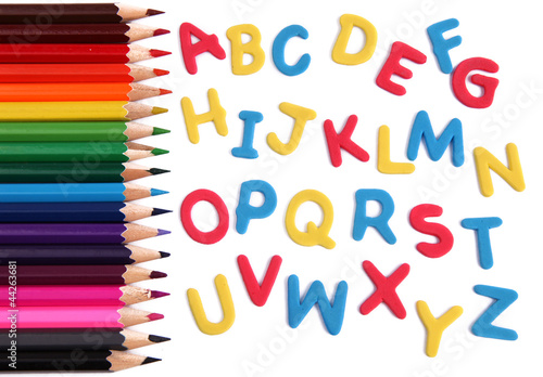 Photo: Alphabet letters with pencils Alphabet letters with pencils