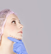 Young girl in front of plastic surgery on her face