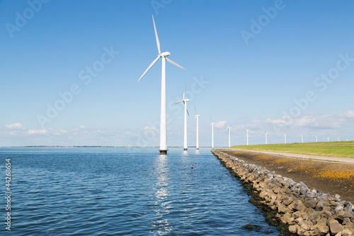 Photo: Windturbines along the Duitch coast Windturbines along the Duitch coast