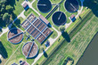 aerial view of sewage treatment plant