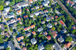 aerial view of city suburbs