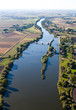 Photo: aerial view of Odra river canal lock near Opole city aerial view of Odra river canal lock near Opole city