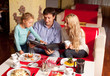 Family in cafe