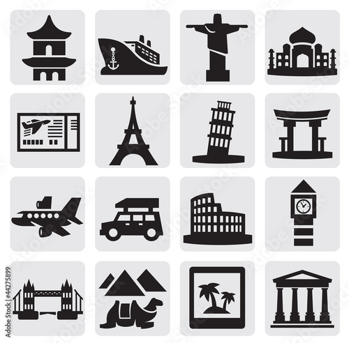 Vector: travel and landmarks set travel and landmarks set